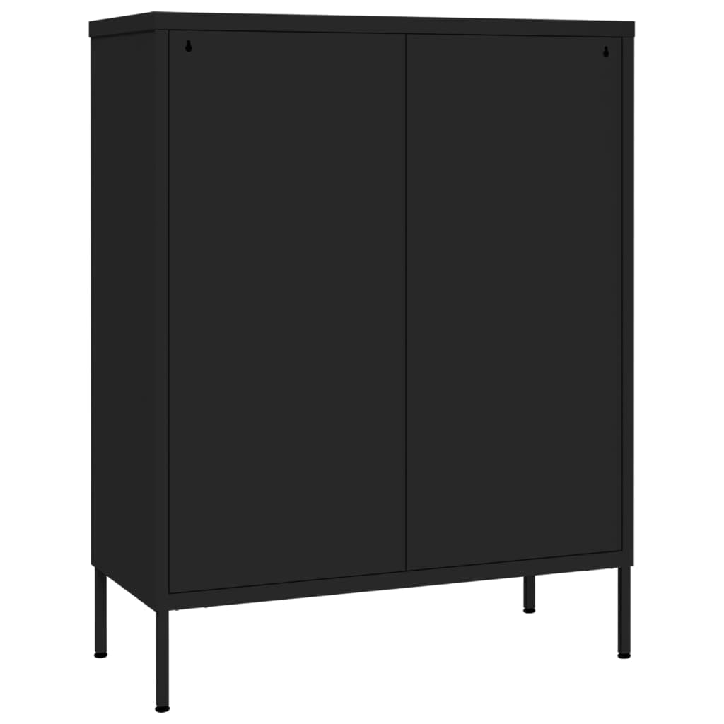 Cajonera de acero, color negro, 80 x 35 x 101,5 cm, 6 cajones con rodamiento de bolas, contenedor con ruedas para oficina y taller, orden y espacio de almacenamiento