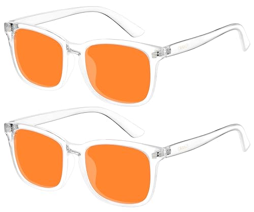 Image of 98.6% Blue Light Blocking Glasses for Computer Gaming Anti Eyestrain | Anti Harmful Blue Ray for Better Sleep, Amber High-definition Lens Anti Fatigue & Eye Strain, Lightweight Comfort Frames