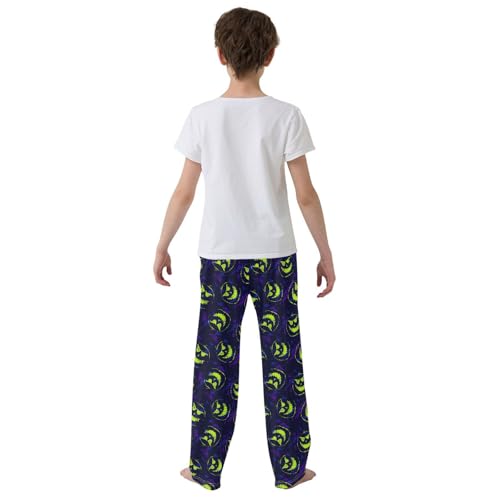 Retro Pumpkin Boys Long Pants Soft Trousers Elastic Waist Kids Lounge Bottoms with Pockets S-XL3