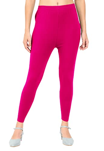 Image of POPOLO Women's Super Soft Ankle Length Cotton Lycra Solid Stretchable Legging