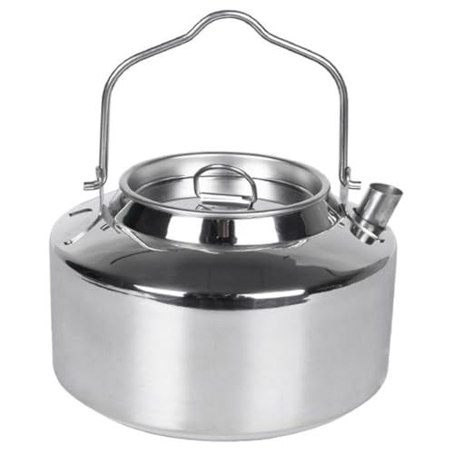 Mikikit Camping Cookware Portable Tea Kettle Outdoor Kettle Lockable Handle Stovetop for Camping