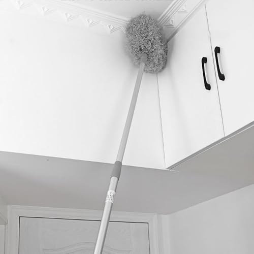 Image of Extendable Washable Duster with 360 Rotation for Ceiling Fans & Furniture, 8.2ft Dust Removal Tool with Extension Pole (Gray)