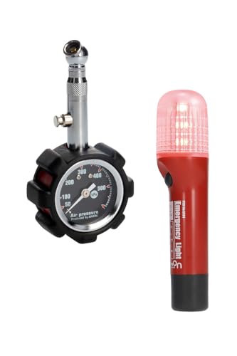 エーモン(amon) エアゲージ ブラック 4978 & 非常信号灯 赤 6904 【セット買い】