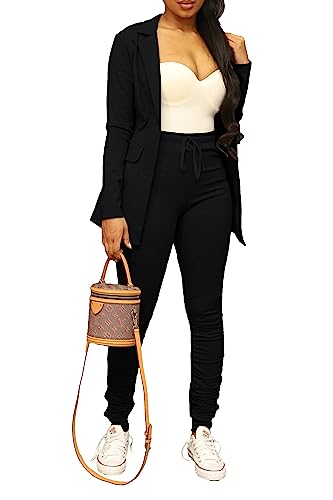PINSV Women Casual Blazer Open Front Long Sleeve Work Business Suit Jacket Womens Lightweight Lapel Button Blazers Jackets4