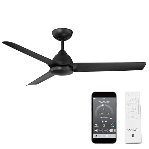 Mocha Indoor/Outdoor 3-Blade Smart Compatible Ceiling Fan 54in Matte Black