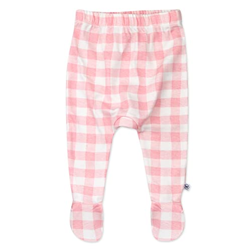 Image of HonestBaby Baby 3-Pack Footed Pants Roomy Fit Pull on Bottoms 100% Organic Cotton for Infant Baby Boys, Girls, Unisex