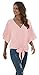 VIISHOW Women Bell Sleeve Shirt Tie Knot Casual Chiffon Blouses Tops, Pink, X-Large