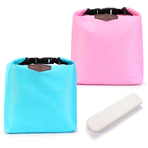 Pyralidsg 2 Piezas Bolsa Termica Porta Alimentos, Bolsa Termica con Caja de Cubiertos, Bolsas Comida Trabajo, Lunch Bag, Porta Fiambrera para Almuerzo, Oficina, Viaje, Pícnic o Colegio