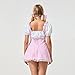 Women's Sweetie Cosplay Costume Fashion Short Puff Sleeve Lace Hem Plaid Corset Party Dress Theme Party Outfits (Standard, M, A-02)