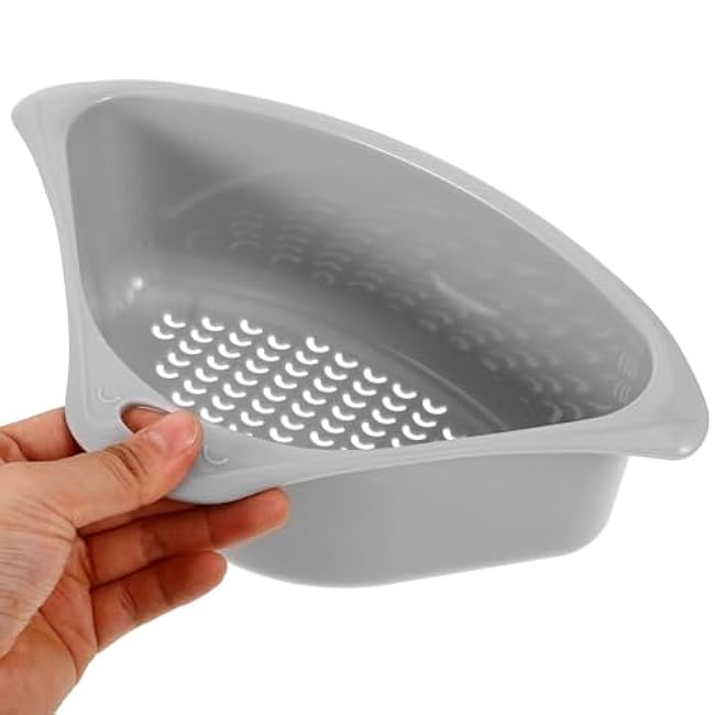 Generic Sink Strainer Basket Triangular Sink Colander Bowl Kitchen Sink Corner Cadd-y Storage Rack Sponge Holder with Suction Cup for Kitchen Sink