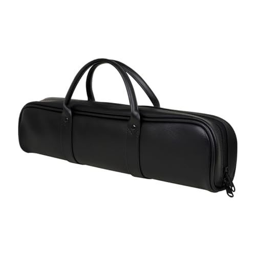 Paquet de transport en cuir noir MAGICLULU pour flûte traversière avec bandoulière