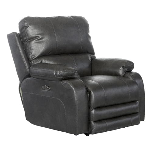 Sillón reclinable eléctrico piel sintética gris