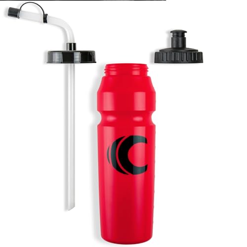 Image of Cannon Sports 1 Liter Sports Water Bottle, BPA-Free, 34 Oz Capacity, Large Mouth, 2 lids (Straw and Squeeze), Great For Helmet Sports Such As Hockey, Lacrosse, Football, Boxing (Red)