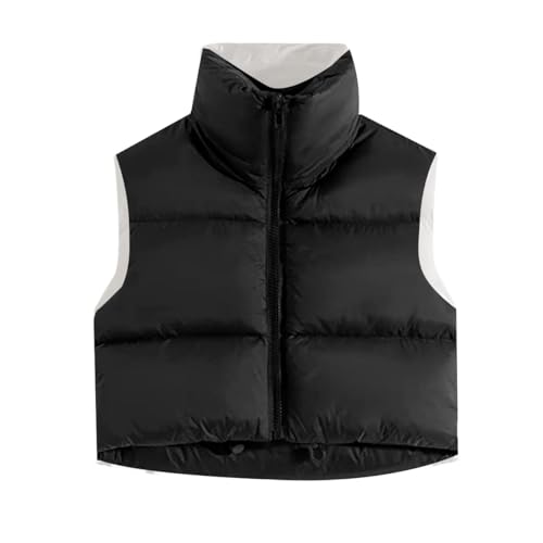 Xeoxarel Women's Crop Puffer Vest with Pockets (XS-XXL)