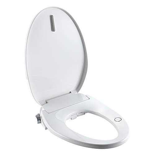 HOMELODY Bidet Seat with Dryer Heated Toilet Seat with Self-Cleaning Double Nozzles for Posterior & Feminine Cleaning, Bidet Toilet Lid with Nightlight, Toilet Seat Adjustable Temperature