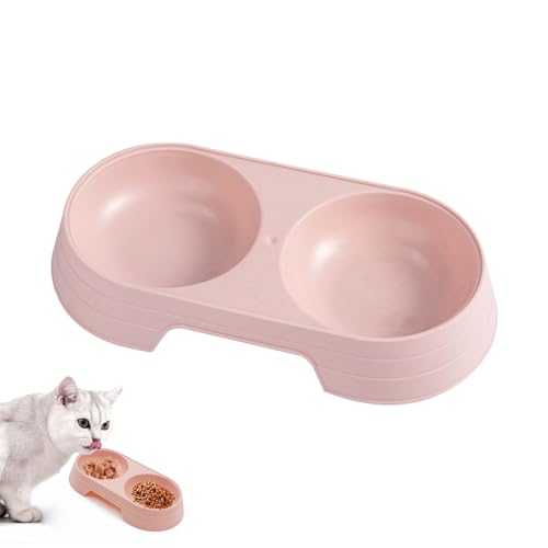 Duradero Comedero Gato,Diseño de Doble Cuenco para Comida de Gato y Cuencos de Agua,Cuenco Comida Gato,Cuencos para Gatitos,Separación de Comida Húmeda y Seca Comedero Gatos