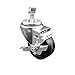 Phenolic Swivel Threaded Stem Caster w/3.5" x 1.25" Black Wheel and 1/2" Stem & Top Locking Brake - 300 lbs Capacity/Caster - Service Caster Brand