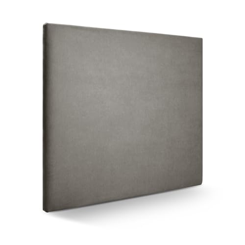 suenoszzz – Tête lisse en en tissu chenilla 160 x 120 x 5 cm. Dune/argenté/gris