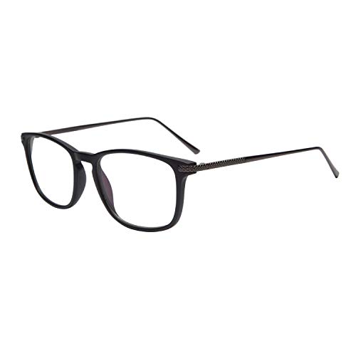 Madison Avenue Blue Light Glasses, Metal Temple Anti Eyestrain & UV Protection Computer Eyeglasses Men Women (Black)