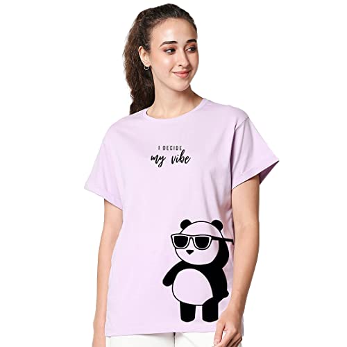 Bewakoof Women’s Graphic Printed 100% Cotton T-Shirt – Boyfriend Fit, Round Neck, Half Sleeve