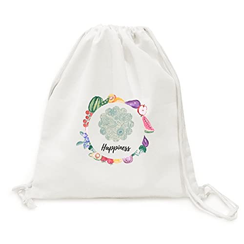 Sac en tissu pliable oiseaux et fleurs pour fruits et légumes grand format