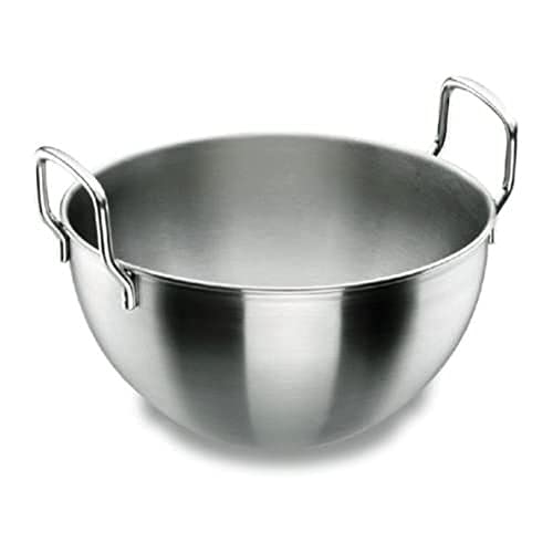 Lacor Chef Inox Ciotola da Cucina con Manici, Grigio, 36 cm
