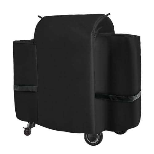 Outdoor 600D Heavy Duty Grill Cover for Traeger Ironwood 650 Series, Full-Length Grill Cover Grill Accessory Waterproof Pellet Cover Compatible with Traeger Ironwood 650 Accessories BAC505,Black
