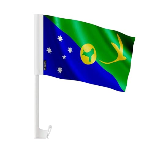 Drapeau voiture Île Christmas en polyester 30x45 cm lot de 50 pour cortège