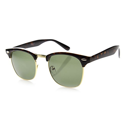 Image of zeroUV Half Frame Semi-Rimless Horn Rimmed Sunglasses