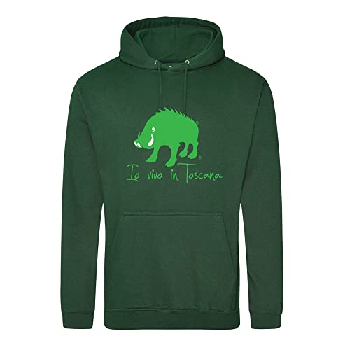 Felpa IO Vivo in Toscana con Cinghiale Verde XL