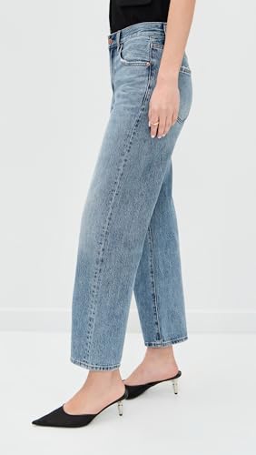 Image of PISTOLA - Lexi Mid Rise, Signature Bowed Straight Jeans - Light Denim Jeans