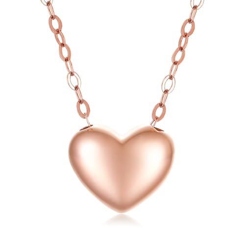 Amazon.com: ZHOU LIU FU Heart Necklace, 18K/750 Rose Gold Pendant 