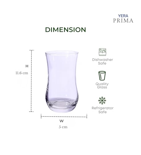 Image of Yera Prima Zest Water /Juice /Cocktail Glasses- 240 ml Each -Set of 2 pcs Transparent | Hot & Cold Drinks, Juice, Cocktail, Milkshake, Smoothie | Ideal for Home, Party, Restaurant, Gifting