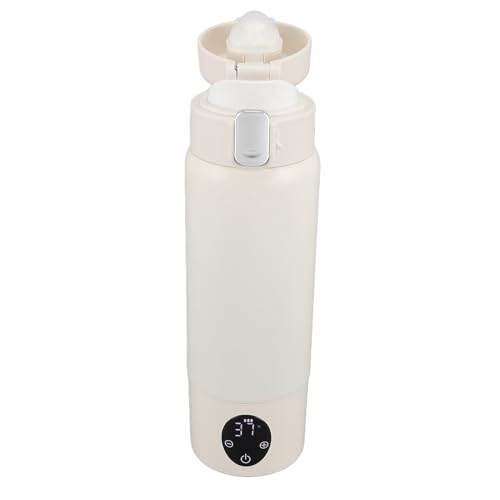 Calentador de Leche Portátil, Calentador de Biberones Portátil de Gran Capacidad de 300 Ml para Fórmula de Leche Materna, Calentador de Leche de Viaje Recargable por USB con