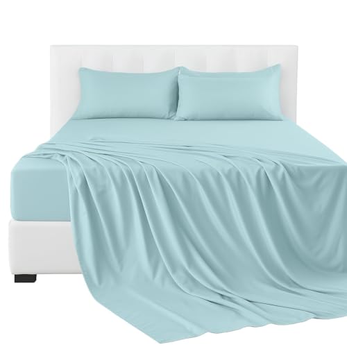 Lux Decor Collection – Juego de sábanas de microfibra cepillada de la más alta calidad de la serie 1800, hipoalergénicas, no se arrugan, no pierden el color y no se manchan, 4 unidades aptas para camas con laterales profundos