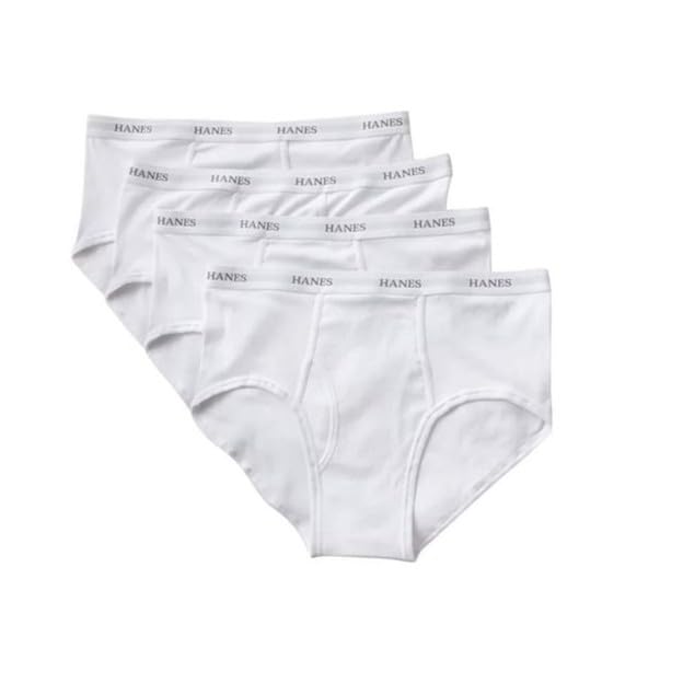 Hanes Ultimate Men's 4-Pack FreshIQ Tagless Cotton Brief, 4-Pack - White, Large