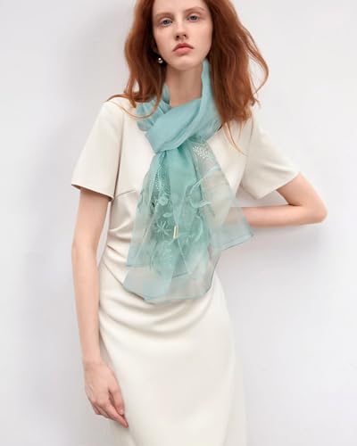 Minache Women Lovely Floral Embroidered Scarf Lightweight Polyester Blend Shawl Wrap Fashion Pashmina Shawl Headwrap4