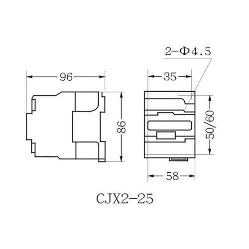 Contacteur CJX2-2501 résistant aux arcs électriques pour moteur triphasé - 3