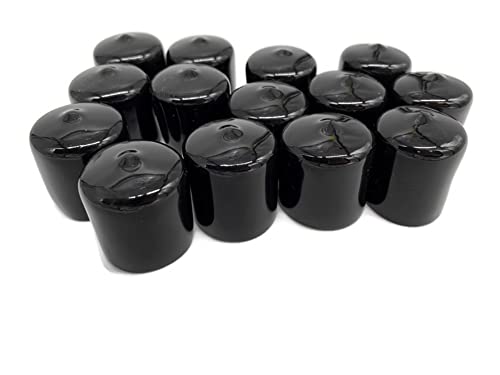 Image of 1 inch (25.4 mm) Inch Rubber Hole Plugs and Inserts, Flexible Pipe Post, Round Black Vinyl End Caps for Metal Tubing, Fence Post, Glide Protection from Furniture (20)