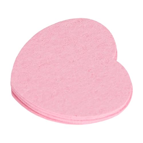 50 esponjas faciales de fibra de madera y algodón con forma de corazón para una limpieza eficiente y exfoliación suave, esponja facial lavable