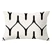 Fundas de Cojín,patrón blanco y negro 30x50cm/12x20in Funda de Almohada Felpa corta Decora Rectángulo,Patrón de Doble Cara Funda Cojin Cremallera Invisible para Interior,Oficina,Sofá,Dormitorio,Coche