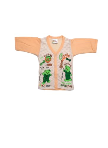 Image of Baby Cotton Clothing Set, Teddy Bear Print T-Shirt and Pants, Peach, 12-Piece, Set of 6 | Newborn Baby Essentials | New Born Baby Clothes (0-6 Months) | Baby Boy Clothes 0-3 months