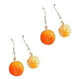 LRXIYODE 樹脂製オレンジ形イヤリング ファッションジュエリー 軽量快適 お散歩やパーティー用 フルーツモチーフイヤリング 2ペア