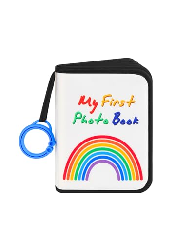 Image of Baby's My First Family Album Soft Photo Cloth Book My First Book of Photos Baby Memory Album Gift Holds 21 4x6 Pictures for Newborn Baby Toddler Kids Baby Shower (Black)