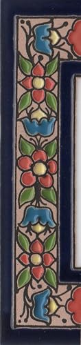 Numéros de maison en céramique avec chiffres et lettres - Motif floral rouge, bleu et vert - Dimensions : 11 cm x 5,5 cm - Cadres de 2 à 7 (demi-extrémités (comme un lot)