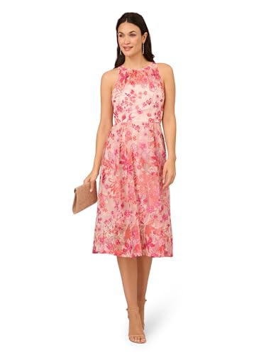 Image of Adrianna Papell Womens Embroidered Fit and Flare