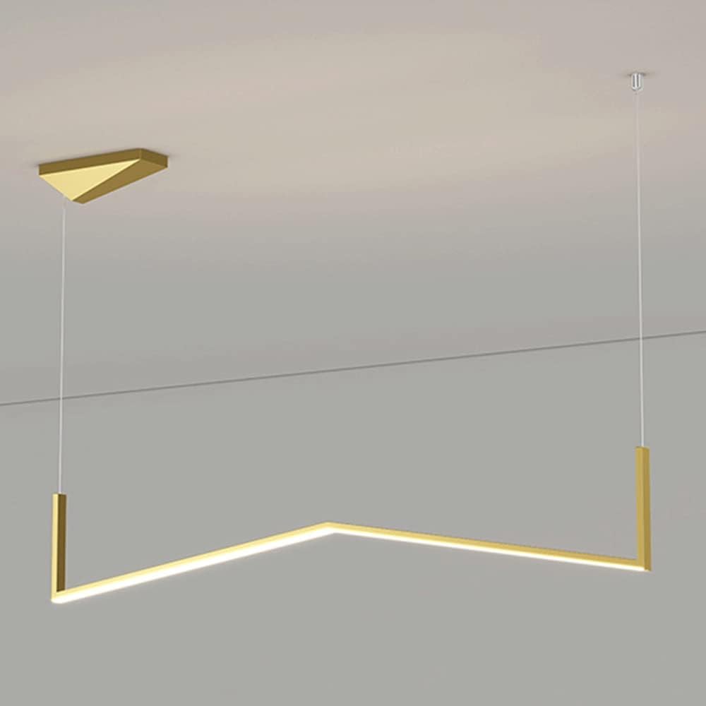 ASerZenith Linear Hanging Lamp Metal W-Type Suspension Lamps With Acrylic Shade Dining Room Long Pendant Light Minimalist Kitchen Island Strip Chandeliers Ceiling Chandelier,Hanging Light
