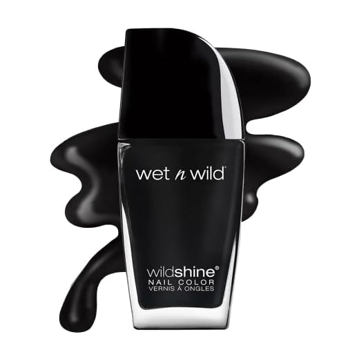 wet n wild Nail Polish Wild Shine, Black Crème, Nail Color