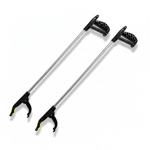 ANGEL 2er-Set Greifzange 76 cm Aluminium Greifhilfe mit Magnetspitze rutschfestem Griff & faltbarem Design ideal für Senioren & Haushalt