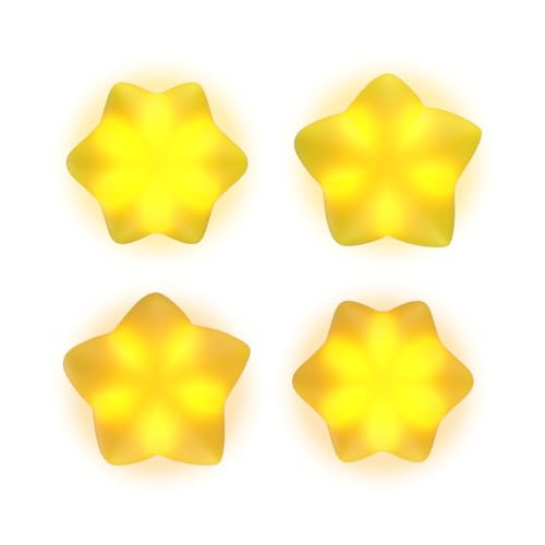 Image of PlayVital Cute Universal Illuminated LED Thumbstick Grips for ps5, for ps4, Joystick Caps for Xbox Series X /S, for Xbox One, Switch Pro Controllers, Joystick Protection - Stars